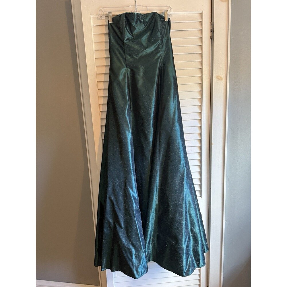 VTG Y2K Scott McClintock 8 Emerald Green Strapless Gown Prom Dress Formal Glam
